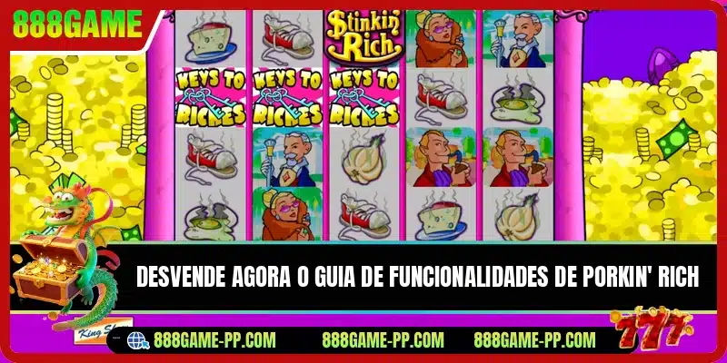 Desvende agora o guia de funcionalidades de Porkin' Rich